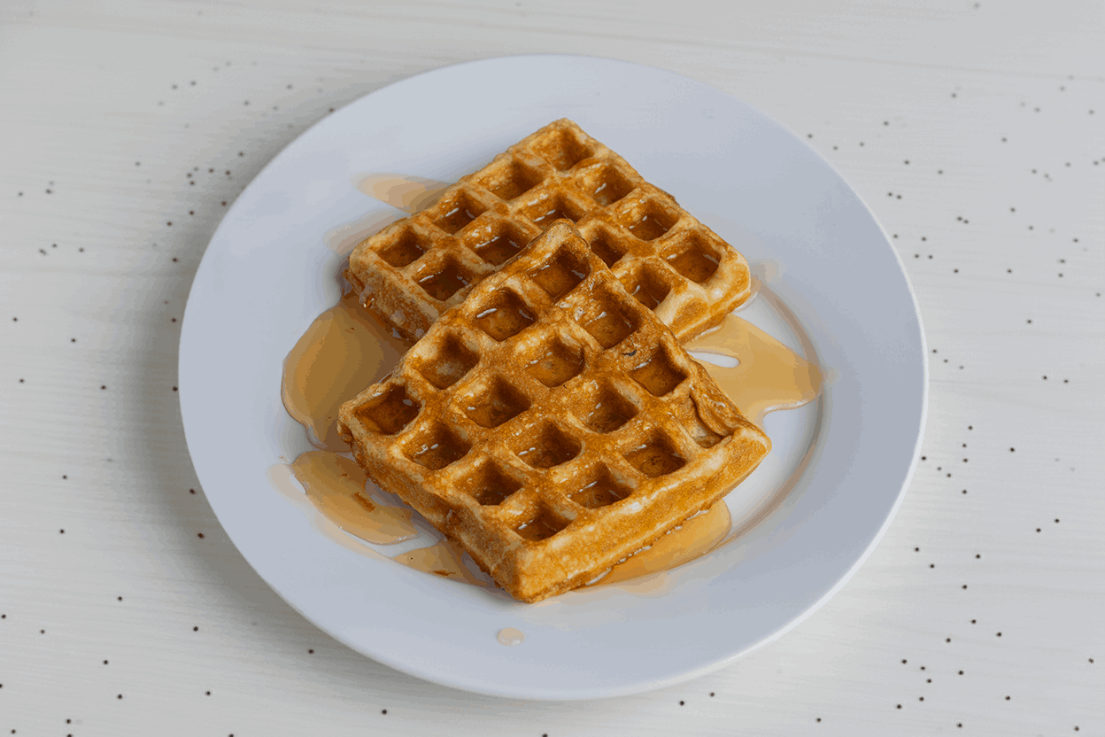 Plain Waffle with Honey