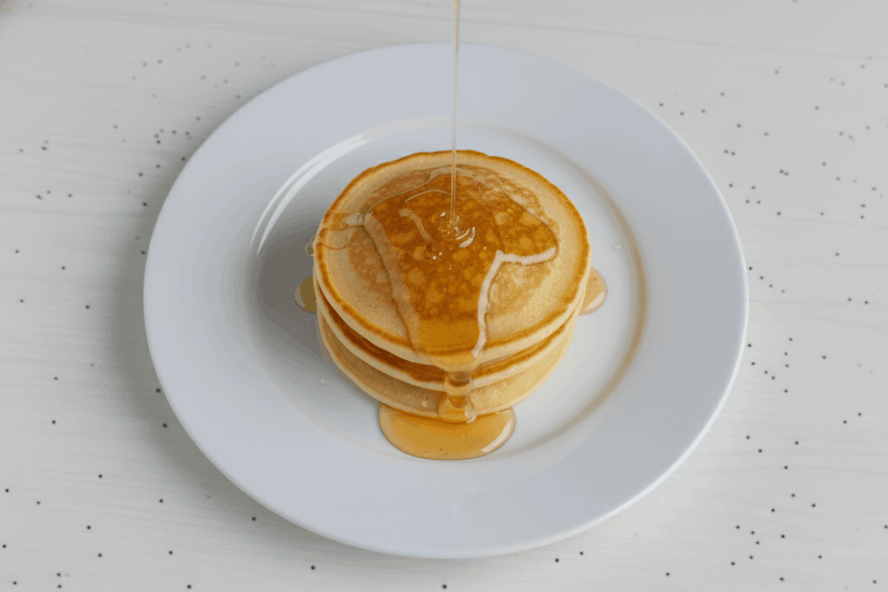 Plain Pancakes with Honey
