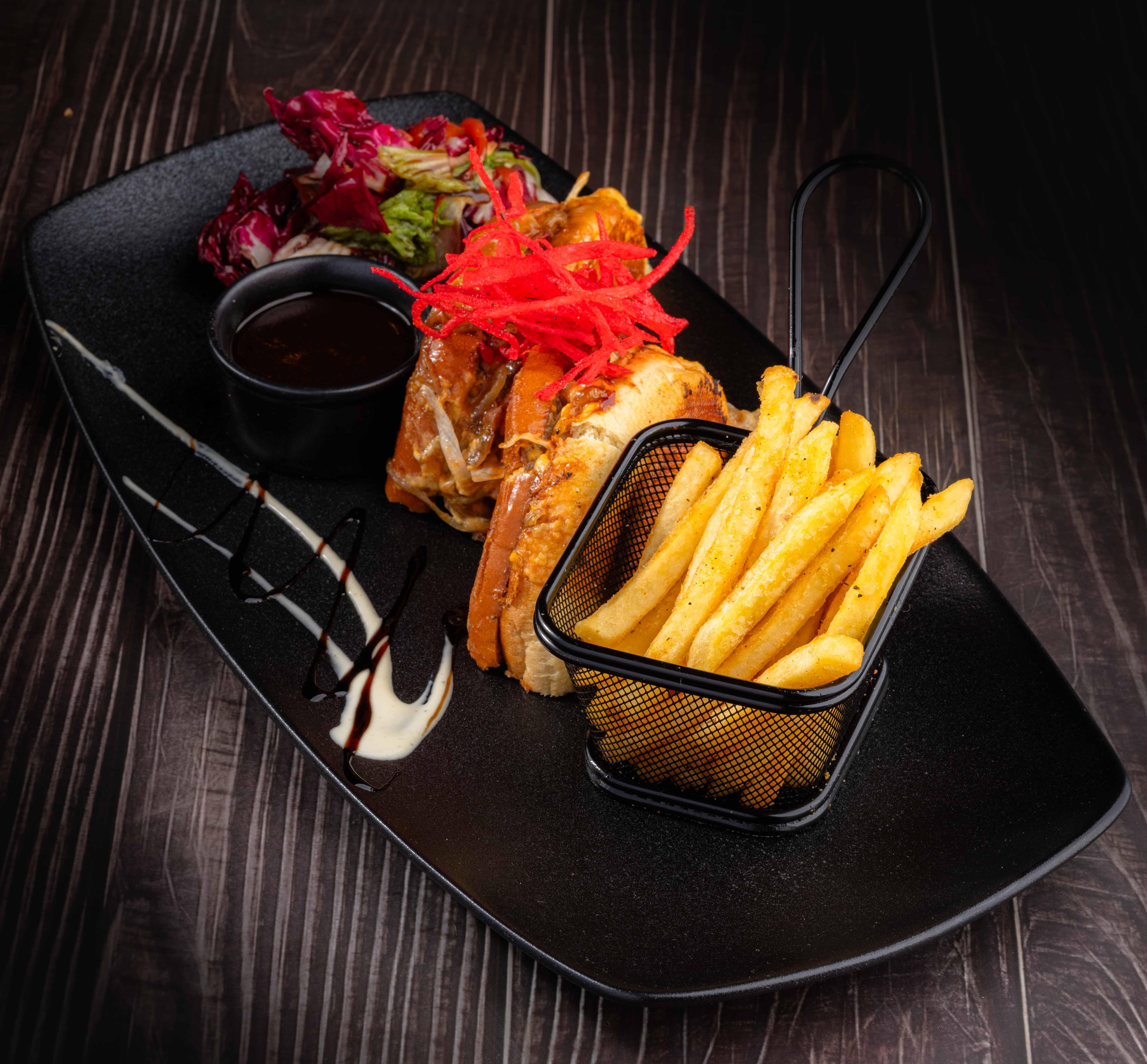 Brisket Panini Burger Meal